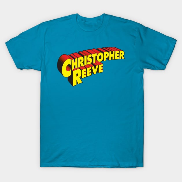 Christopher Reeve Word Logo 1 T-Shirt by CapedWonder Treasures